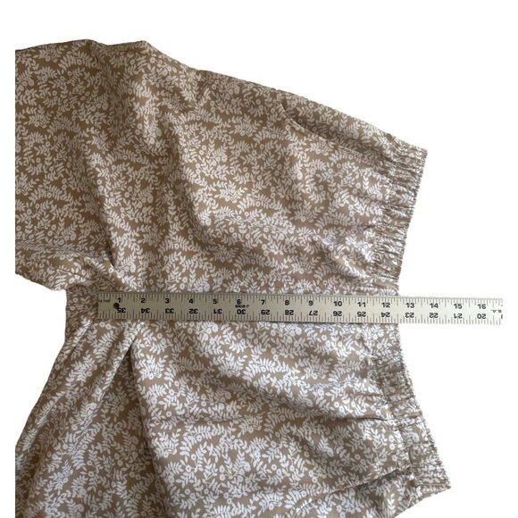 Alia Women's Tan & White Floral Print Capri Pants Size 12 - Picture 5 of 6